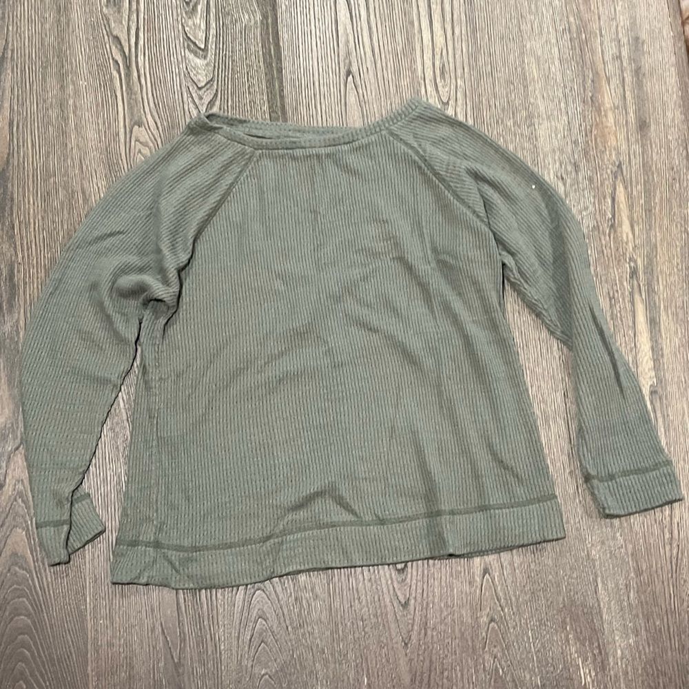 J. Jill Womens S Pullover Sweater Knitted Raglan Long Sleeves Round Neck Green